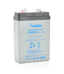 Акумуляторна батарея MERLION AGM GP628F1 6 V 2,8Ah ( 67 x 35 x 100 (105) ) Q20