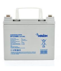 Акумуляторна батарея MERLION AGM GP12330M6 12 V 33 Ah ( 195 x 130 x 155 (165) ) White / Black Q1