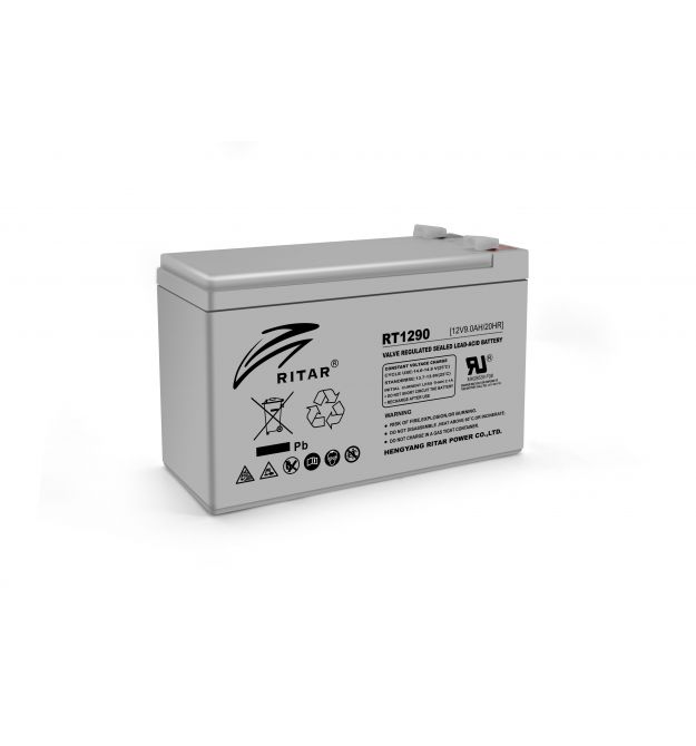 Аккумуляторная батарея AGM RITAR RT1290, Gray Case, 12V 9.0Ah ( 151 х 65 х 94, (100), 2,6 кг ) Q10