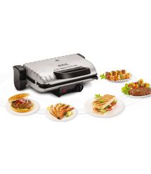 Tefal Гриль прижимний MinuteGrill 1600Вт, темп. режимів-3, з`ємні пластини, розкриття на 180°, метал