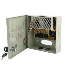 Импульсный блок питания 12V-5A / 4CH в боксе с замком перфорированный, 4-х канальный, Q30