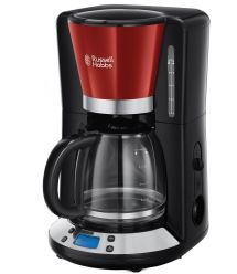 Кофеварка Russell Hobbs 24031-56 Colours Plus+, 1100 Вт, LCD-дисплей, Таймер на 24 часа, Красный