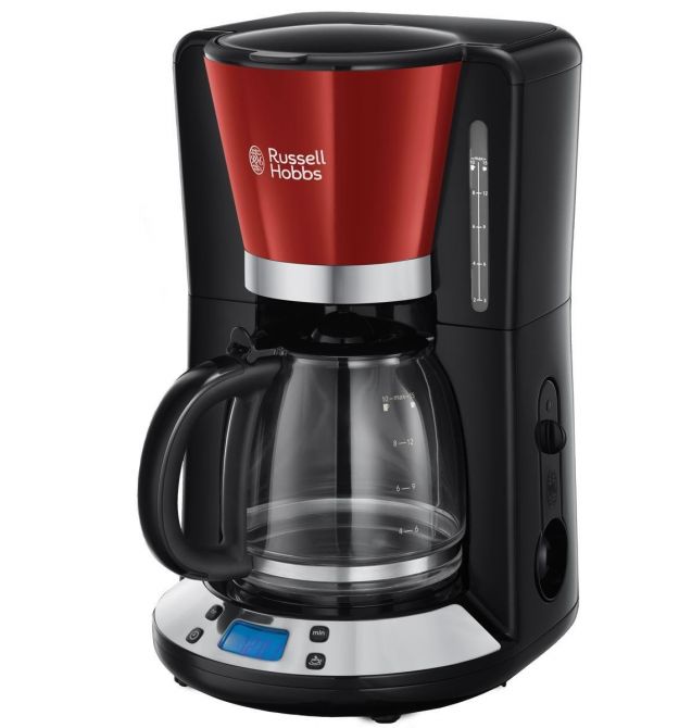 Кофеварка Russell Hobbs 24031-56 Colours Plus+, 1100 Вт, LCD-дисплей, Таймер на 24 часа, Красный