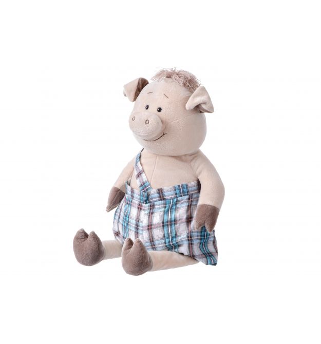 Мягкая игрушка Same Toy Свинка в комбинезоне 60см THT705