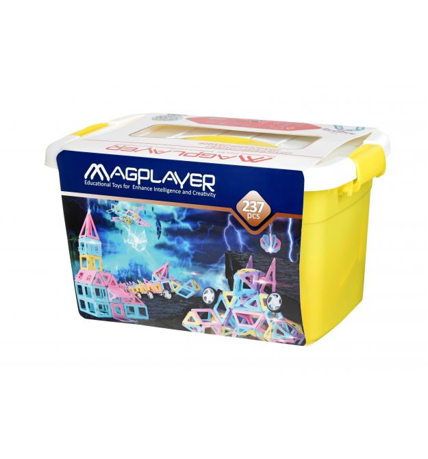 Конструктор Magplayer магнитный набор бокс 237 эл. MPT2-237