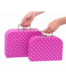Набор игровых чемоданов goki Фиолетовые в горошек 60106G