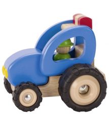 Машинка деревянная goki Трактор (синий) 55928G