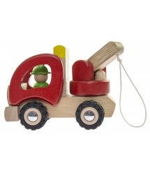 Машинка деревянная goki Эвакуатор (красный) 55965