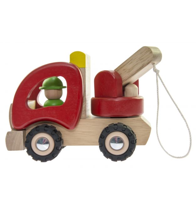 Машинка деревянная goki Эвакуатор (красный) 55965
