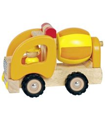 Машинка деревянная goki Бетономешалка (желтый) 55926G