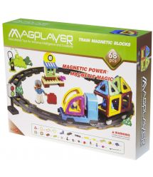 Конструктор Magplayer магнитный набор 68 эл. MPK-68