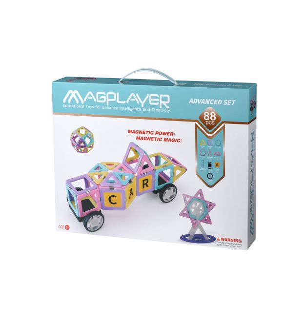 MagPlayer Конструктор магнітний набір 88 ел. (MPH2-88)