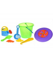 Набор для игры с песком Same Toy с Летающей тарелкой (зеленое ведро) 8 шт HY-1205WUt-2