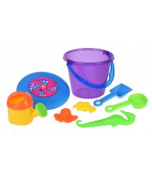 Набор для игры с песком Same Toy с Летающей тарелкой (фиолетовое ведро)8 шт HY-1205WUt-3