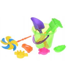 Набор для игры с песком Same Toy с Воздушной вертушой (зеленое ведро)8 штHY-1207WUt-1