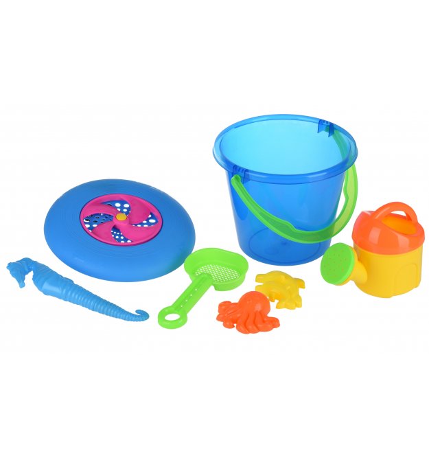 Набор для игры с песком Same Toy с Летающей тарелкой (синее ведро) 8 шт HY-1205WUt-1
