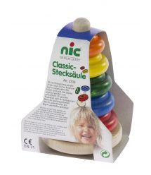 Пирамидка nic деревянная Классическая разноцветная NIC2310