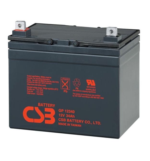 Аккумуляторная батарея CSB GP12340, 12V 34Ah (195х130х155мм)