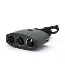 АЗУ разветвитель Olesson 1635, 12V-3*12V+2*USB, Black, Blister