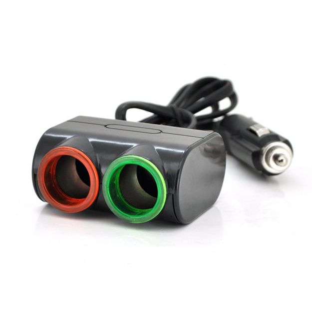 АЗУ разветвитель Olesson 1631, 12V-2*12V+USB, Black, Blister