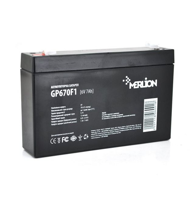 Аккумулятор MERLION AGM GP670F1 6V 7Ah (150 x 35 x 95 (100)) Q10-1080