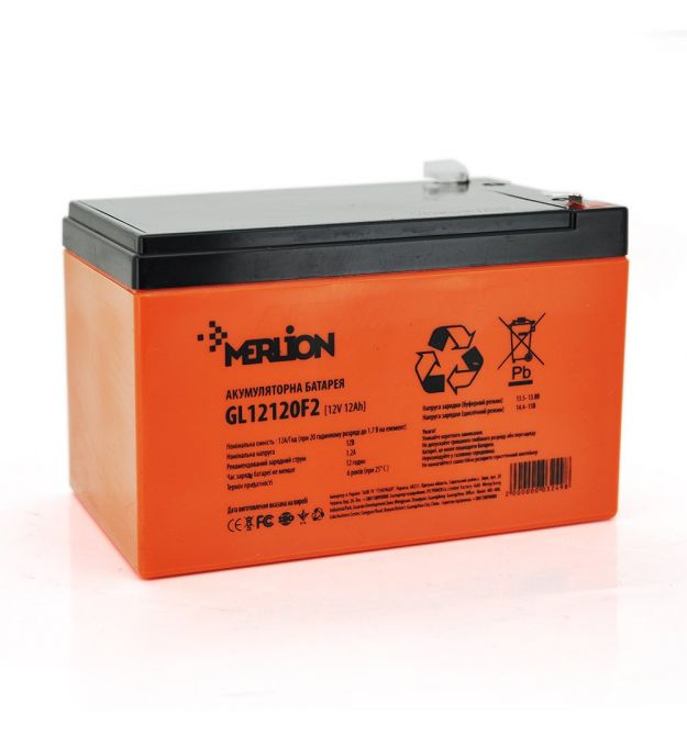 Акумуляторна батарея MERLION GL12120F2 12 V 12 Ah ( 150 x 98 x 95 (100) ) 3,3 кг Q6
