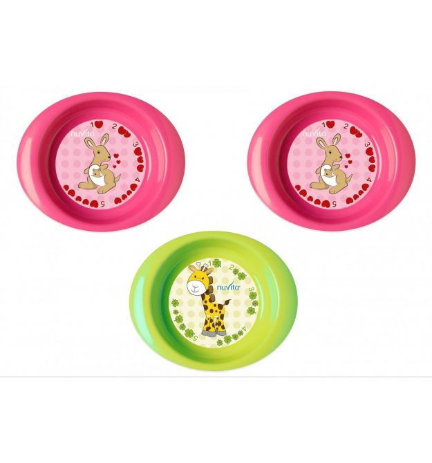 Nuvita Набір тарілочок (3шт. глибокі)[NV1422Pink]