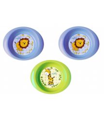 Набор тарелочек Nuvita 6м+ 3шт. глубокие Синие и салатовая NV1422Blue