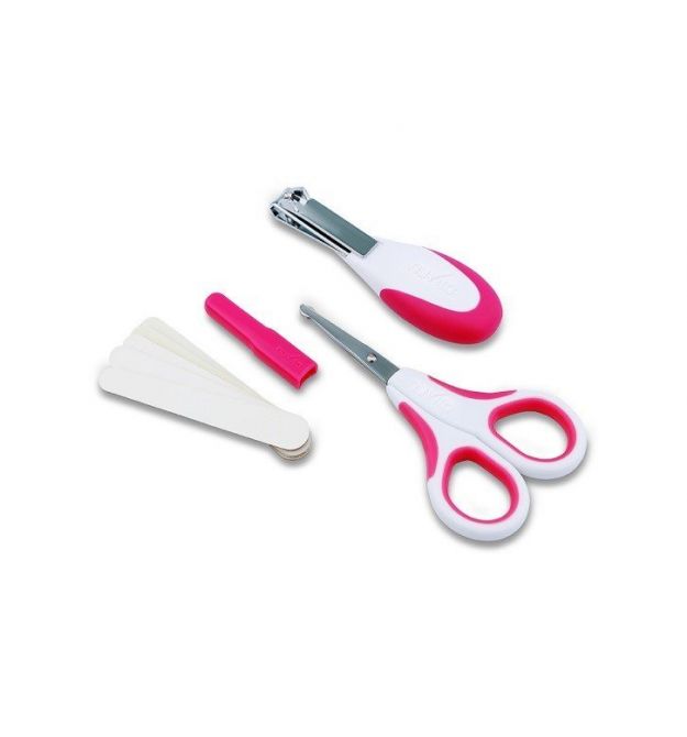 Nuvita Набір по догляду за дитиною 0м+ Рожевий Безпечні ножиці з акс. NV1138Pink