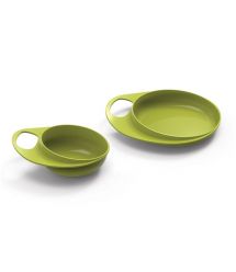 Тарелка для кормления Nuvita Easy Eating 2шт. Салатовая, глубокая и мелкая NV8461Lime