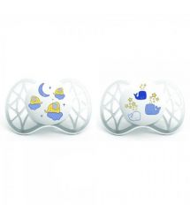 Пустышка симетрическая Nuvita Air 0м+ 2 шт. светится в темноте NV7063