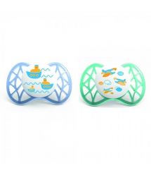 Пустышка ортодонтическая Nuvita Air 0м+ 2шт. (синяя/бирюзовая) NV7060Boy