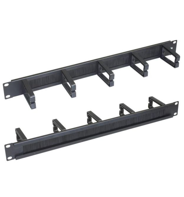 Кабельный орг.ZPAS горизонтальный 19" 1U односторонний 5 колец, со щеткой