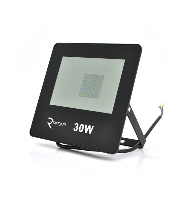 Прожектор SLIM LED RITAR RT-FLOOD30A, 30W, 36xSMD2835, IP65, 3000Lm, 6500K (100%), PF0.9 Ra70, 185*200*25mm