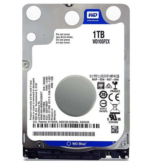 Жесткий диск WD 2.5" SATA 3.0 1TB 5400 128MB Blue
