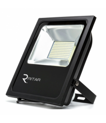 Прожектор SLIM LED RITAR RT-FLOOD100A, 100W, 112xSMD2835, IP65, 8000Lm, 6500K (100%), PF0.9 Ra70, 283*270*30mm, Q10