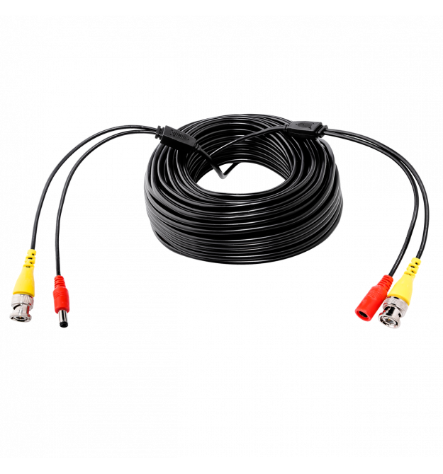 Патчкорд комбинированный коаксиальный+питание BNC+DC 10m, черный, Q100