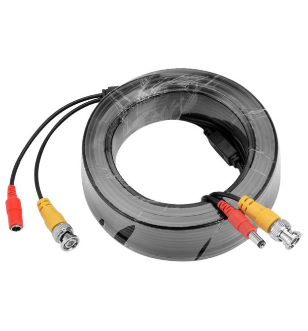 Патч-корд комбинированный коаксиальный+питание BNC+DC 20m, черный, Q65