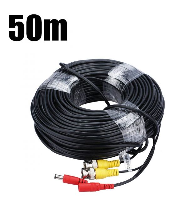 Патчкорд комбинированный коаксиальный+питание BNC+DC 50m, черный