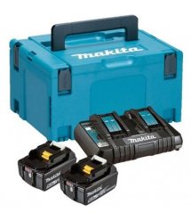 Набор аккумуляторов Makita LXT BL1850B x 2шт (18В, 5Ач) + заряд.устройство DC18RD, кейс Makpac3
