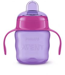 Чашка-непроливайка Avent с мягким носиком розовая 200 мл 6+ 1 шт. SCF551/03