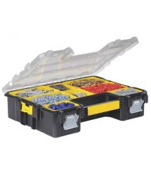 Ящик Stanley-органайзер пластмассовый влагозащитный с металл. замками (44,6 x 11,6 x 35,7)