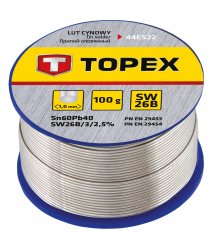 Припой TOPEX оловянный 60% Sn 1мм 100 г