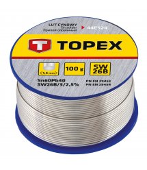 Припой TOPEX оловянный 60% Sn, проволока 1.5 мм, 100 г