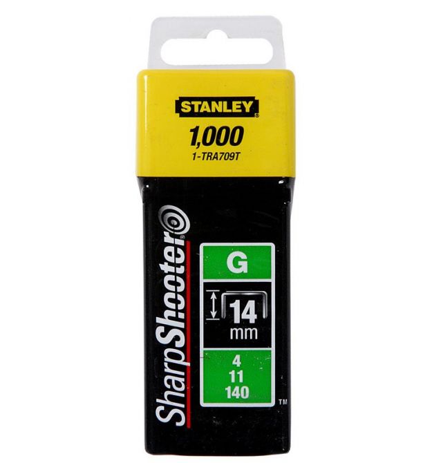 Скобы Stanley тип G 14мм (Степлер Stanley 6-TR250, 6-TR151Y) 1000шт