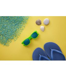 Детские солнцезащитные очки Koolsun неоново-зеленые серии Wave (Размер: 3+)