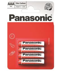 Батарейка Panasonic RED ZINK угольно-цинковая AAA(R3) блистер, 4 шт.
