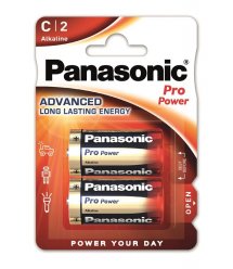 Батарейка Panasonic PRO POWER щелочная C(LR14) блистер, 2 шт.