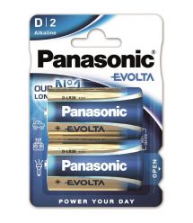 Батарейка Panasonic EVOLTA щелочная D(LR20) блистер, 2 шт.