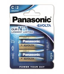 Батарейка Panasonic EVOLTA щелочная C(LR14) блистер, 2 шт.